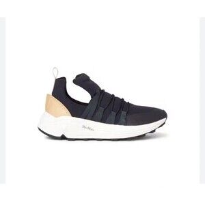 Max Mara Raissa Black Leather and Nylon Sneakers Women's Size US 6/Euro 36